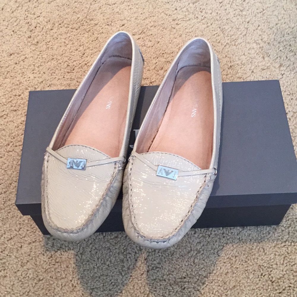 Armani jeans leather loafers